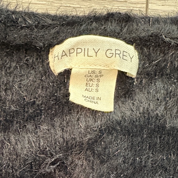 Chic Black Fuzzy Cardigan by Sweater Shop - Picture 2 of 6